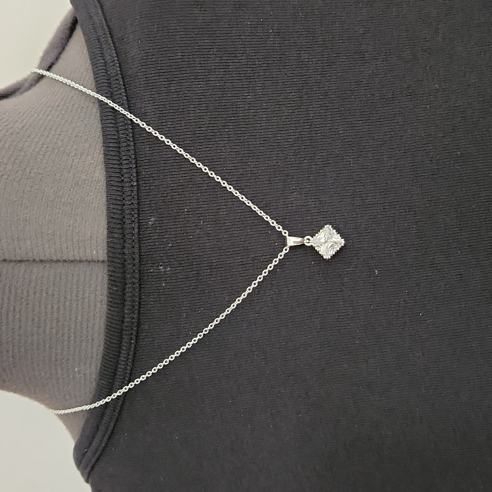 Avon Princess Cut CZ Pendant Necklace